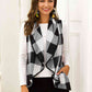 Plaid Open Front Sleeveless Cardigan