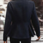 Buttoned Lapel Collar Long Sleeve Blazer