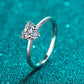 925 Sterling Silver Heart-Shaped Moissanite Solitaire Ring