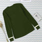 Round Neck Contrast Long Sleeve Knit Top