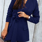 Belted Shawl Collar Blazer