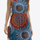 Printed Round Neck Sleeveless Dress with Pockets