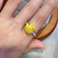 5 Carat Moissanite 925 Sterling Silver Ring in Banana Yellow
