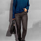 Surplice Dropped Shoulder Long Sleeve Sweater