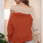 Asymmetrical Long Sleeve Two-Tone Cutout Sweater