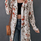 Printed Open Front Longline Cardigan