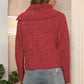 Asymmetrical Neck Long Sleeve Pullover Sweater