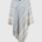 Striped Fringe Hem Hooded Poncho