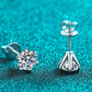 1 Carat Moissanite Rhodium-Plated Stud Earrings