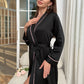 Tie Waist Surplice Neck Robe
