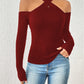 Crisscross Cold-Shoulder Knit Top