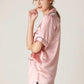Lapel Collar Shirt and Shorts Lounge Set