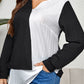 Plus Size Contrast Asymmetrical Long Sleeve Top
