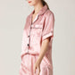 Lapel Collar Shirt and Shorts Lounge Set