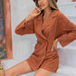 Lapel Collar Long Sleeve Romper