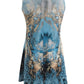 Abstract Print Round Neck Sleeveless Dress with Pockets