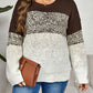 Plus Size Round Neck Long Sleeve Printed Sweater