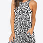 Printed Round Neck Sleeveless Dress with Pockets
