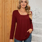 Square Neck Long Sleeve T-Shirt