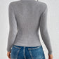 Pearl Trim Rib-Knit Top