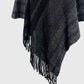Striped Fringe Hem Hooded Poncho