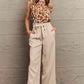 Giraffe Print Round Neck Tank Top