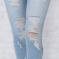 Kancan At Last Distressed Button Fly Skinny Jeans