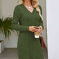 Cable-Knit V-Neck Mini Sweater Dress