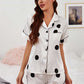 Lapel Collar Shirt and Shorts Lounge Set