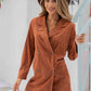 Lapel Collar Long Sleeve Romper