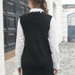 Frayed Hem Slit Sweater Vest