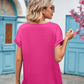 V-Neck Cuffed Blouse