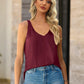 V-Neck Ruched Detail Tank