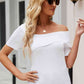 Asymmetrical Neck Rib-Knit Top