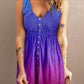 Printed Button Down Sleeveless Magic Dress