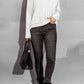 Surplice Dropped Shoulder Long Sleeve Sweater