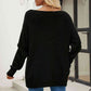 Boat Neck Dropped Shoulder Knit Top