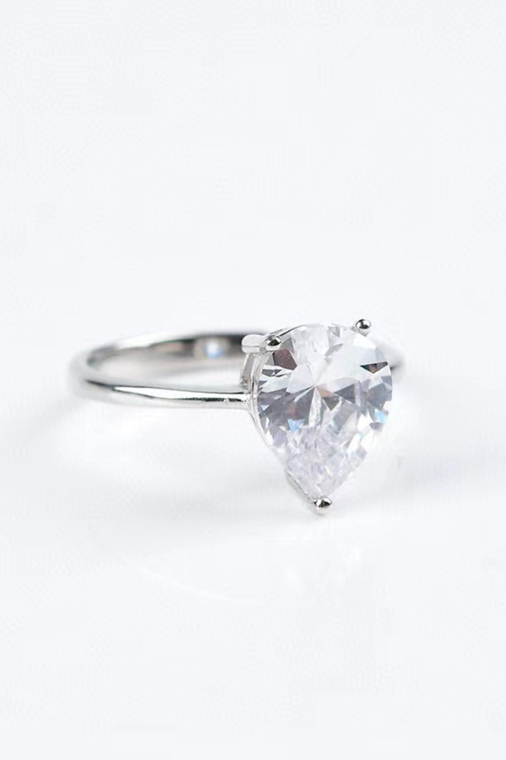 Classic Teardrop Moissanite Ring