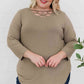 Plus Size Curved Hem Neck Detail Tee