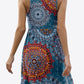 Printed Round Neck Sleeveless Dress with Pockets