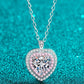925 Sterling Silver 1 Carat Moissanite Heart Pendant Necklace