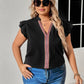 Plus Size Notched Neck Butterfly Sleeve Blouse