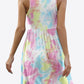 Printed Round Neck Sleeveless Dress with Pockets