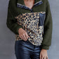 Leopard Quarter-Snap Teddy Sweatshirt