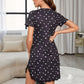 Heart V-Neck Short Sleeve Lace Trim Night Dress