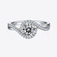 1 Carat Moissanite 925 Sterling Silver Crisscross Ring