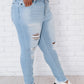 Kancan At Last Distressed Button Fly Skinny Jeans