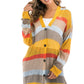 Color Block Openwork Long Sleeve Cardigan
