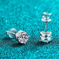 2 Carat Moissanite Rhodium-Plated Stud Earrings