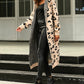 Leopard Hooded Cardigan with Pockets